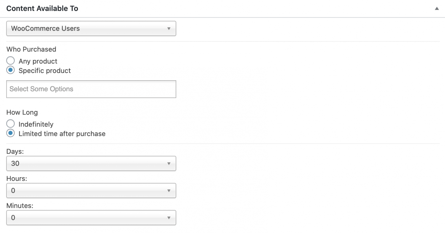 Time Based Content Restriction Using Restrict And WooCommerce
